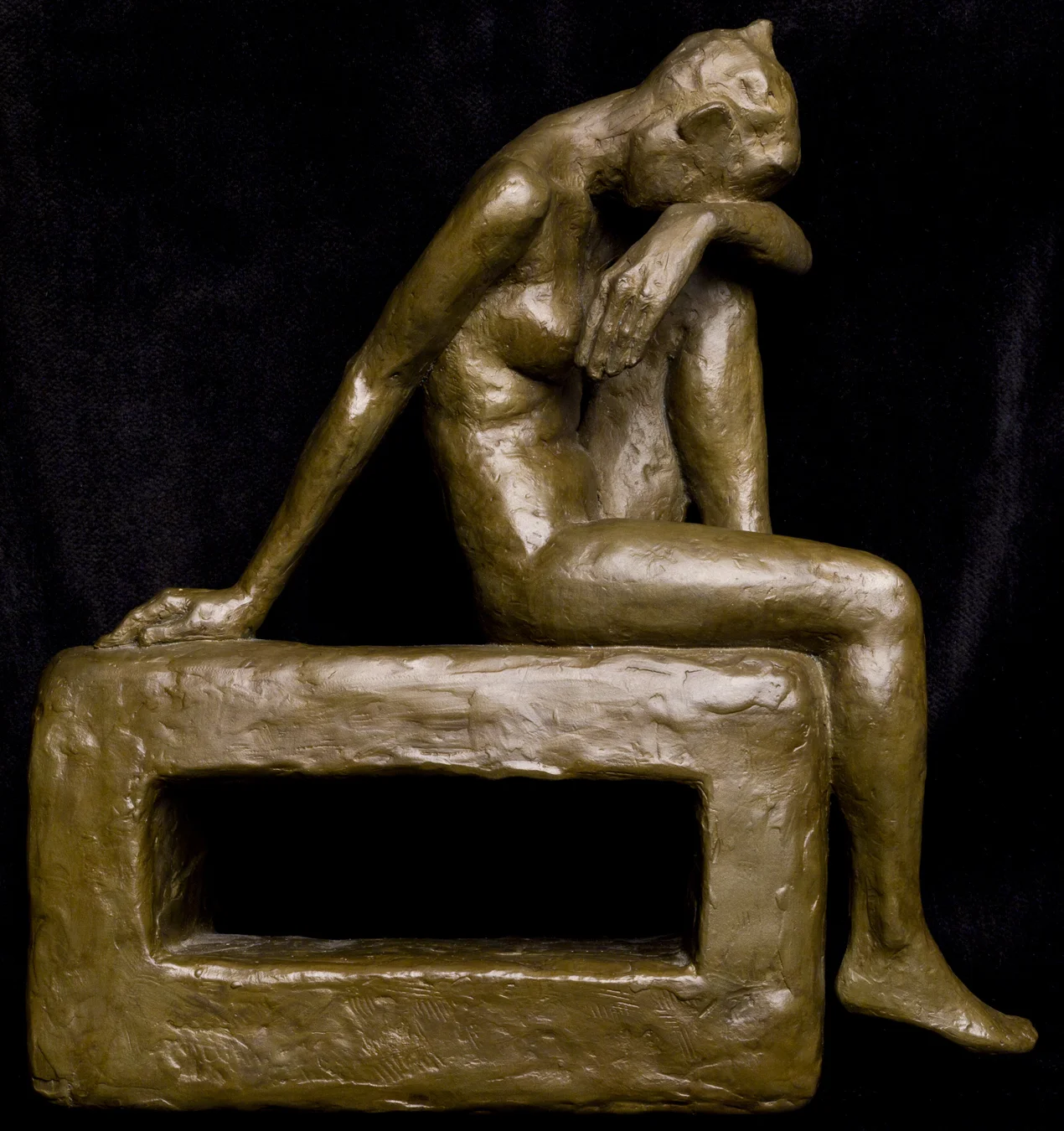 “Artist’s Block”, bronze, 9.5”H x 9”W x 3”D, ed. 2/8, 2008