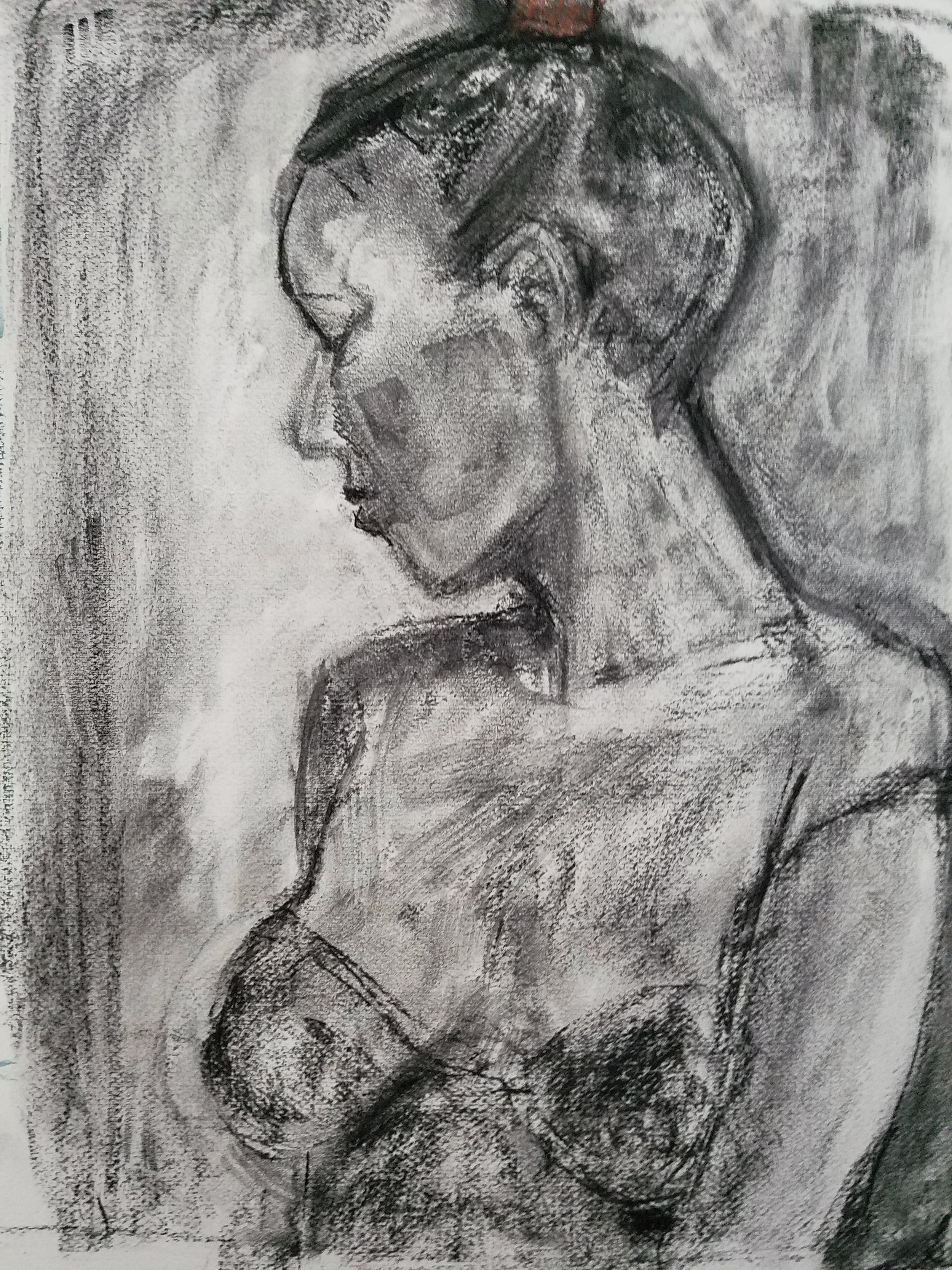 “Natasha”, charcoal, 18”H x 14”W, 2017