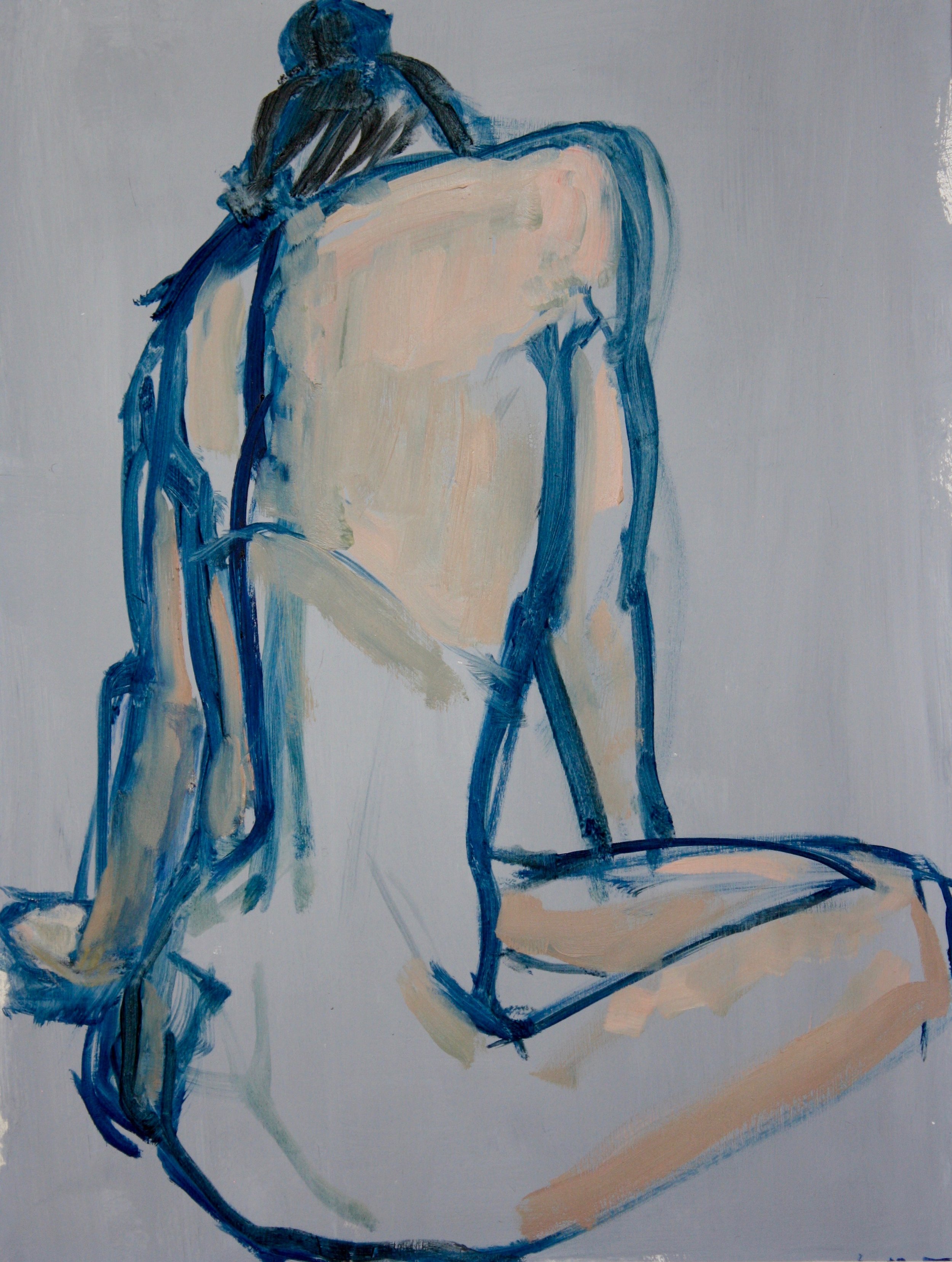 “Her Turn”, oil on primed paper”, 12”H x 10”W, 17