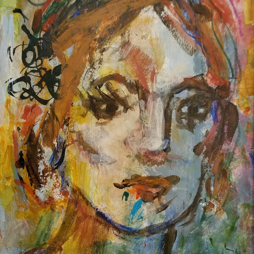 “Helena”, acrylic on paper, 16”H x 13”W, 2017
