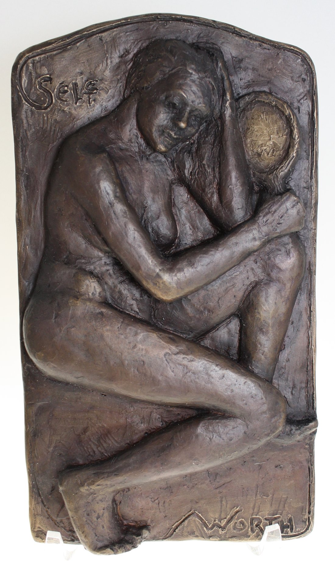 "Self Worth”  bronze, 6”H x 3.5”W x .125", 2021
