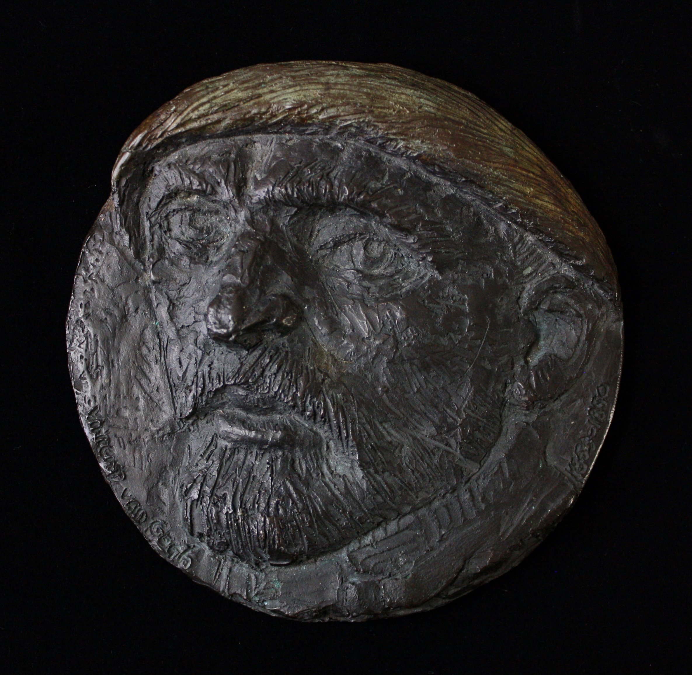 “For Vincent” bronze, 6” diameter x .25”, 2004
