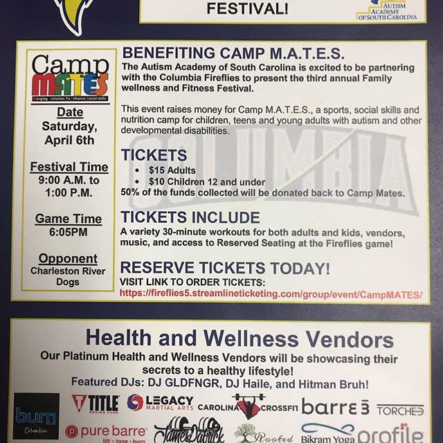 Come out to the Fitness Festival this Saturday and support a great cause! Stop by the Baseline Fitness booth and have a chance to win a free six month membership! @campmates #baselinefitnesssc #columbiasc
