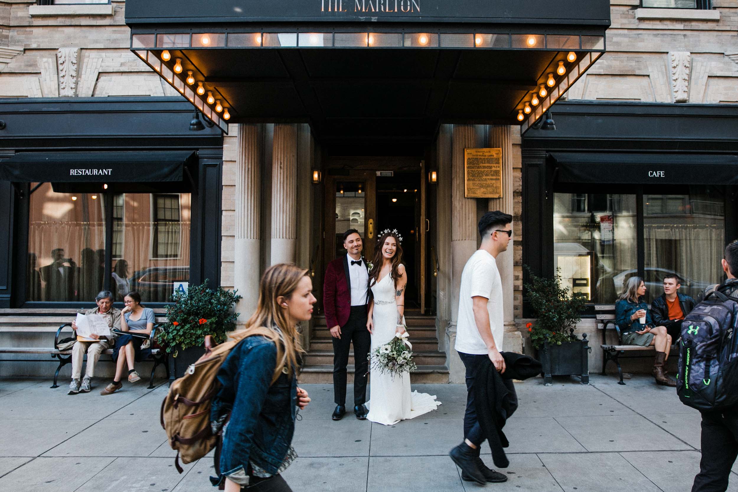  Sarah Kuszelewicz Photography New York City International Elopement Lifestyle Wedding Photographer marlton hotel wedding nyc 