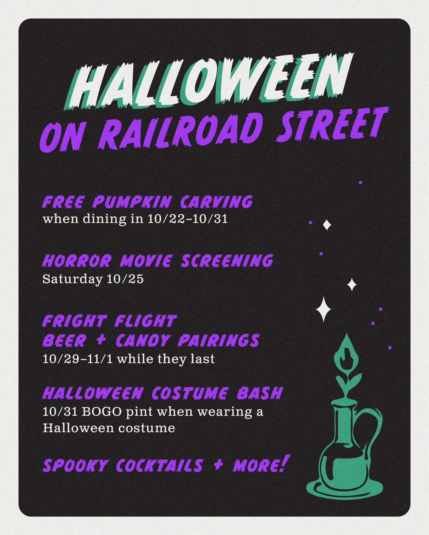 October is looking a little extra haunted at our historic beer hall in the Public Market District. Join us for 10 days of spooky specials, eerie flicks, and a whole lot of good beer. 👻⁠
⁠
#explorerochester #halloween #beerspecials