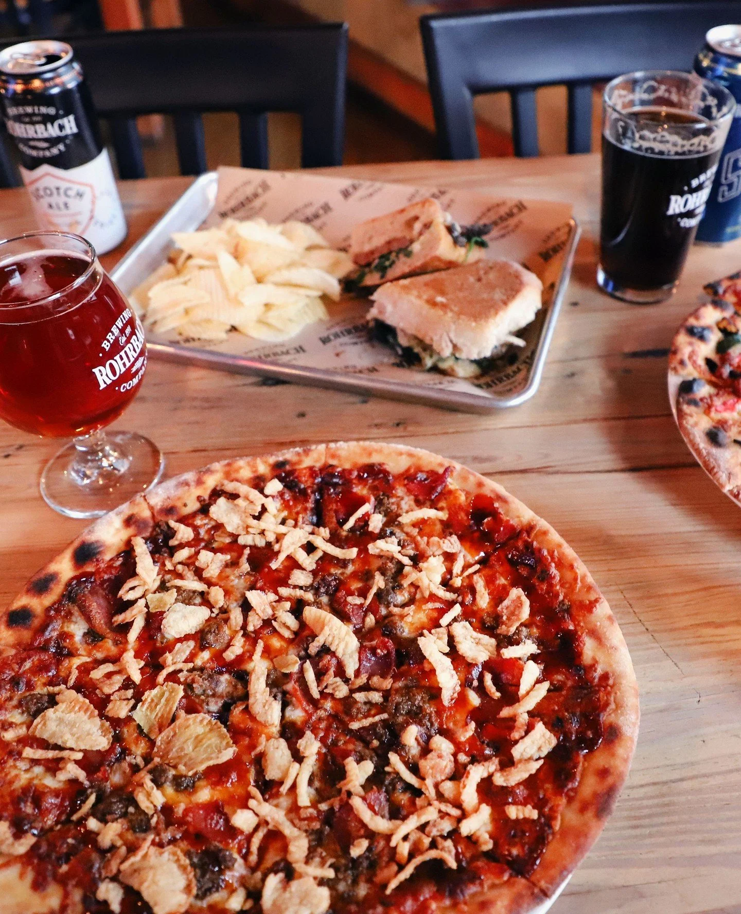 🍕 + 🍺 = 🖤. Our math is simple. Pair your pint with one of our wood-fired pies and call it a night well spent.⁠
⁠
The Pints and Pies special is available all night on Wednesdays and Thursdays&ndash;Saturdays [4pm&ndash;6pm] at the Railroad St. Beer