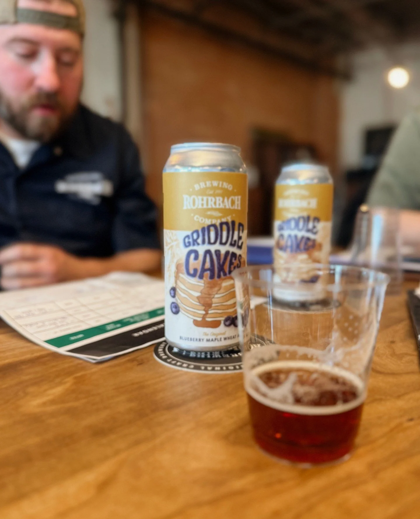 One last taste test to make sure it's as good as we remember. Can confirm it is 😏 ⁠
⁠
Griddle Cakes IS BACK at the Railroad St. Beer Hall + Buffalo Rd. Brewpub today 11/26. 4-packs head to stores next week Monday 12/1. ⁠
⁠
Happy holidays from us to 