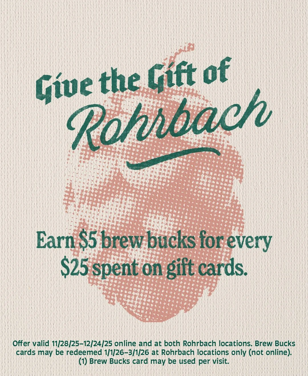 Because beer &amp; pretzels are never the wrong size. Give the gift of Rohrbach this season ❤️⁠
⁠
shop gift cards at either spot or online: https://www.rohrbachs.com/shop/p/rohrbach-gift-card-1⁠
⁠
#localbrewery