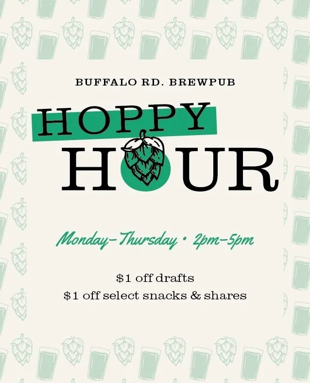 Grab a buddy and come on over 🍻 We've got happy hour at the Brewpub now!⁠
⁠
#hoppyhour