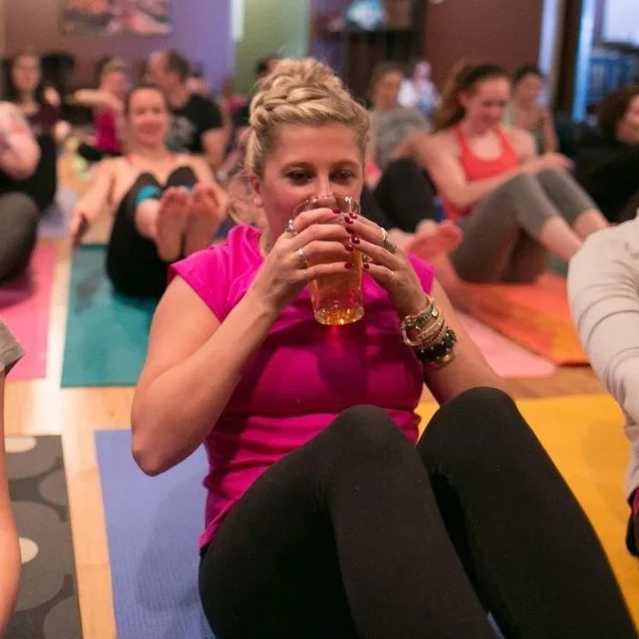 Hoppy hour starts with a sun salutation 🧘⁠
⁠
Beer Yoga is back at the Railroad St. Beer Hall on Saturday, April 25, @ 10am! Certified instructor Melissa Silva will guide you through beginner-friendly poses with a pint in hand, complete with a few ch