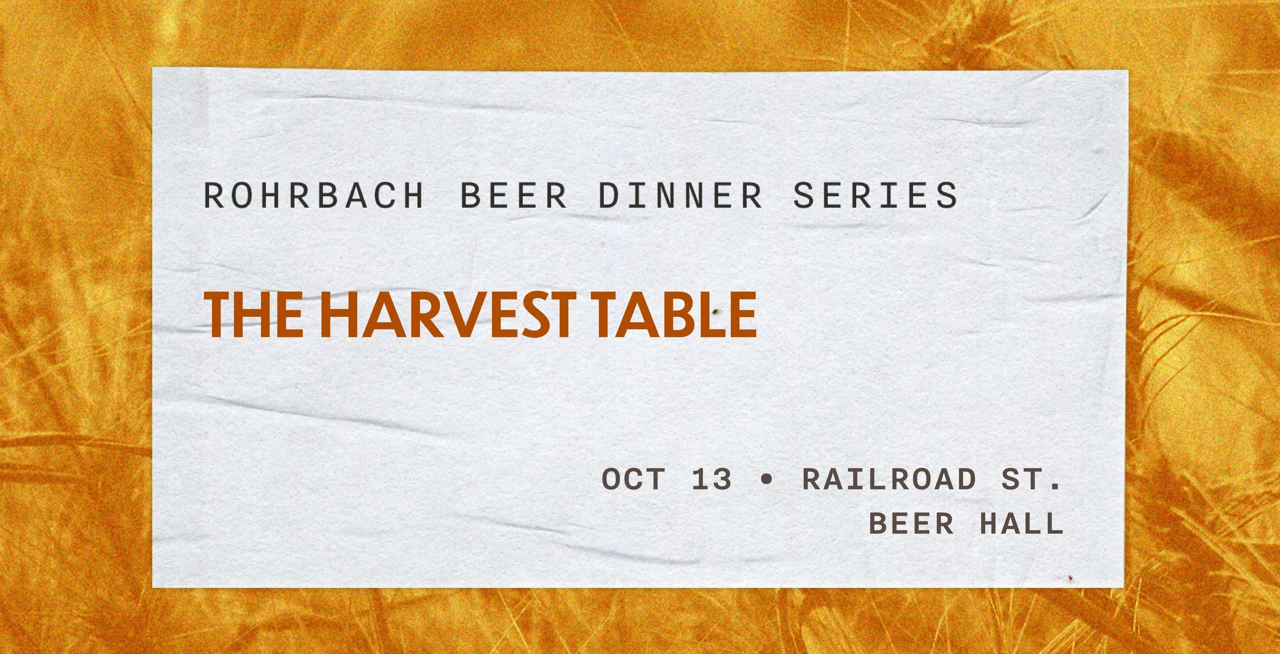 The Harvest Table: October Beer Dinner