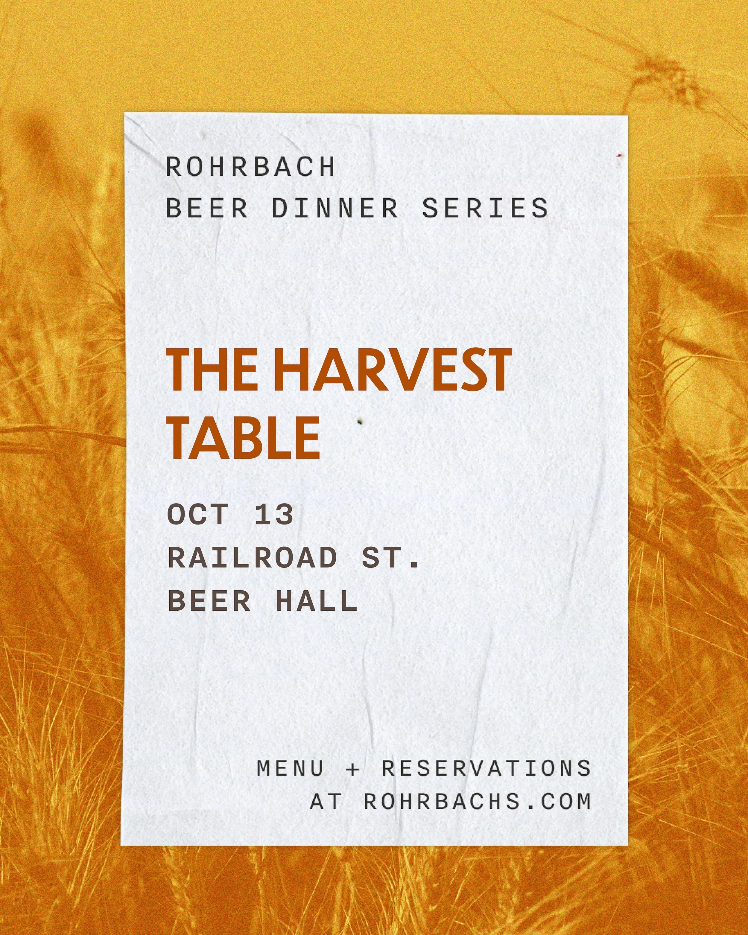 October Beer Dinner @ Railroad St. Beer Hall