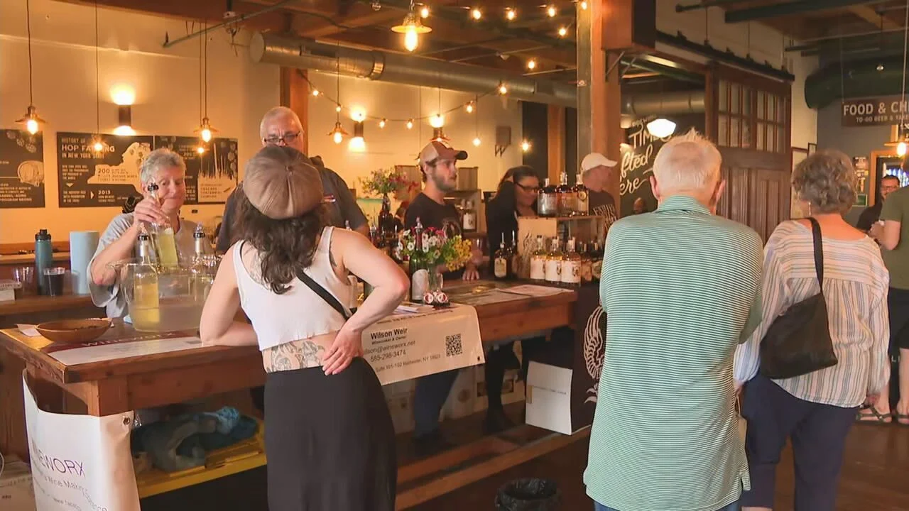 Guests gather around the bar inside Rohrbach during Railroad Street Fest.