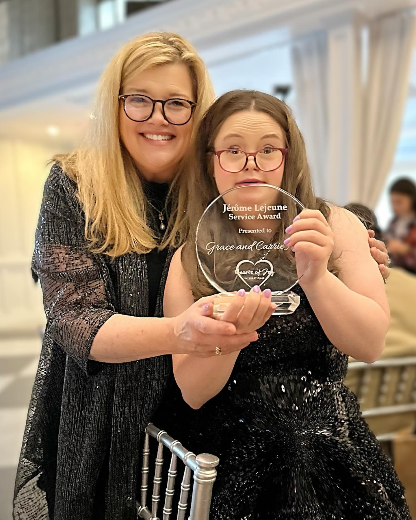 What an incredible honor to receive the J&eacute;r&ocirc;me Lejeune service award from Hearts of Joy International for spreading global awareness about the amazing human beings with Down syndrome in our world 🩵💛

We will never stop shouting the wor