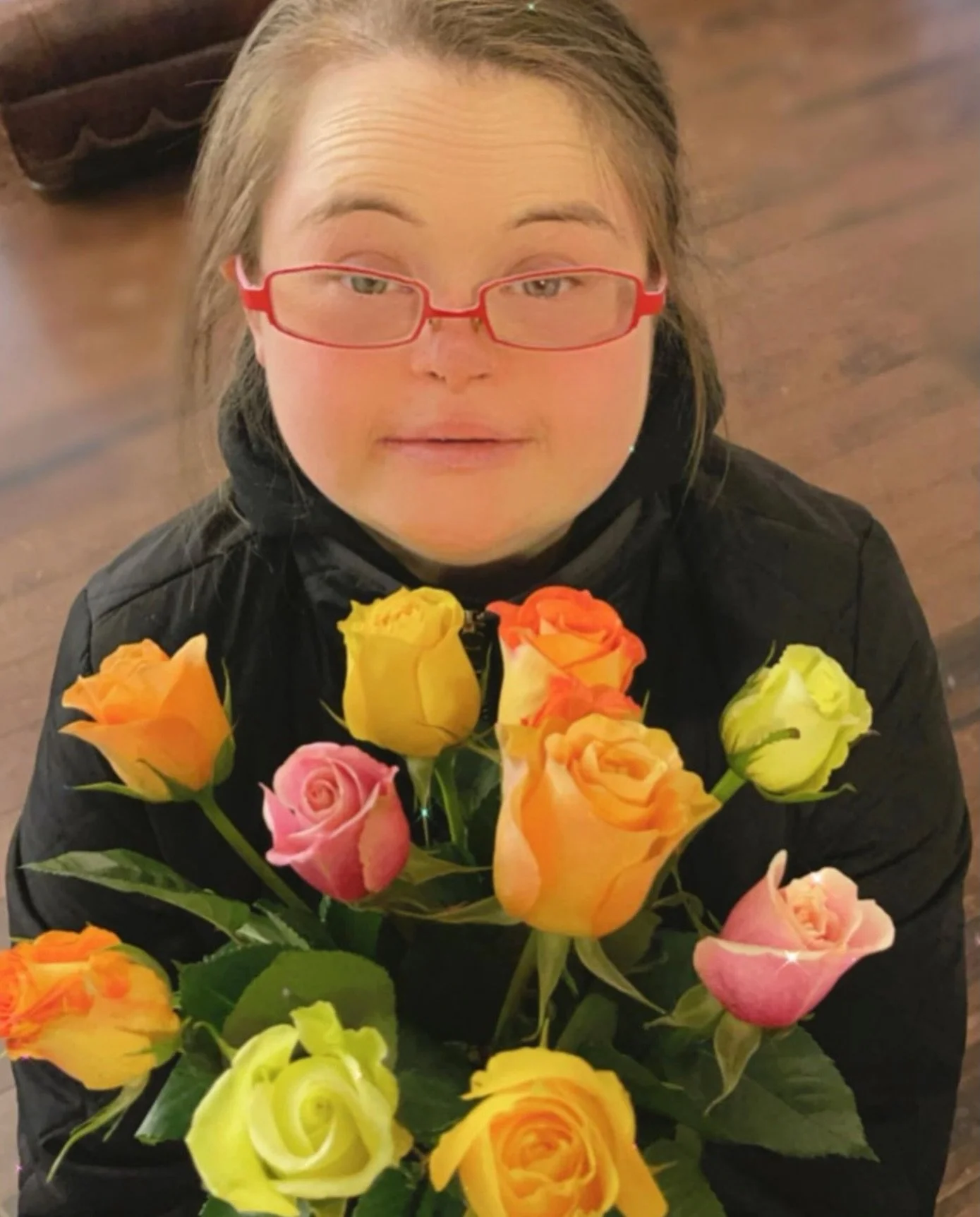 Grace always picks the bright assorted roses if they&rsquo;re available:) which fits her perfectly. After all, her motto for years has been to &ldquo;just love everybody&rdquo;. We need that in our world&hellip;more love. Happy Valentine&rsquo;s Day 
