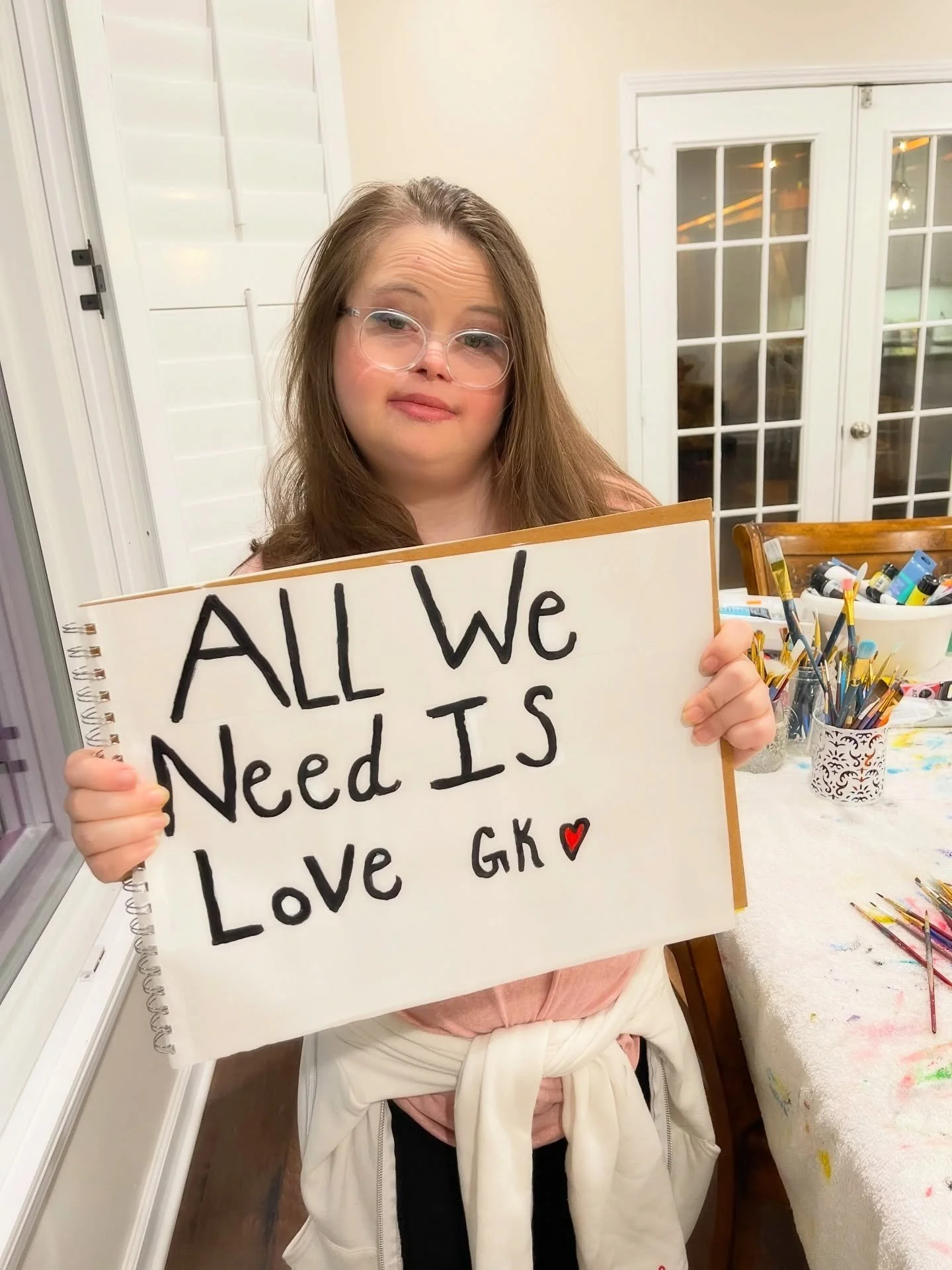 Pretty much sums it up! &hearts;️ 

This is one of the phrases Grace painted to use on one of her candidly kind shirts. The perfect message we need in our world. All we need is love. That&rsquo;s it &hearts;️