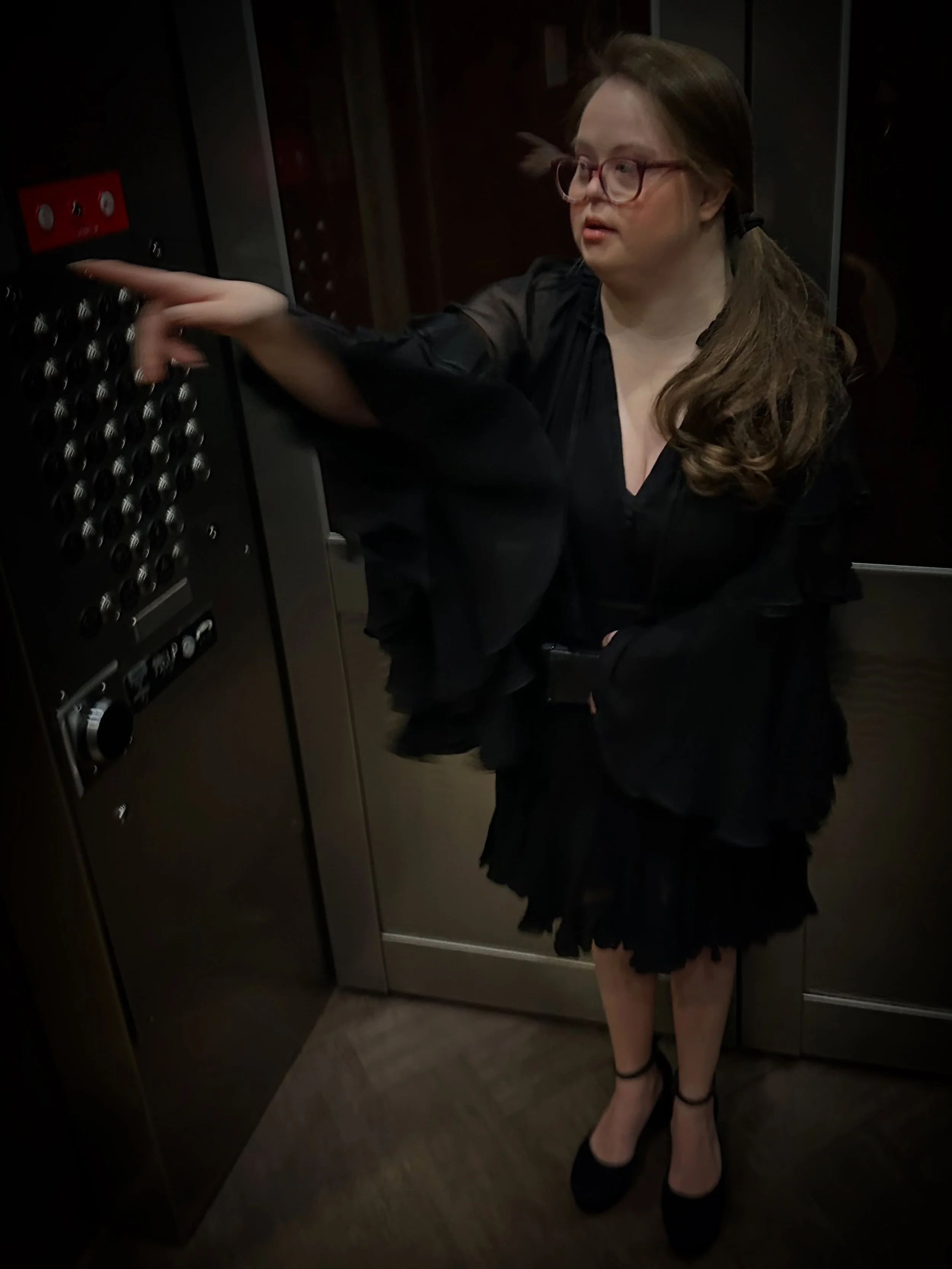 The only picture taken of Grace before she presented her keynote. In the elevator. Lol She looked absolutely stunning  and did amazing:) &hearts;️ 

I&rsquo;m in awe of Grace&rsquo;s ability to go before hundreds of people and share her inspiring sto