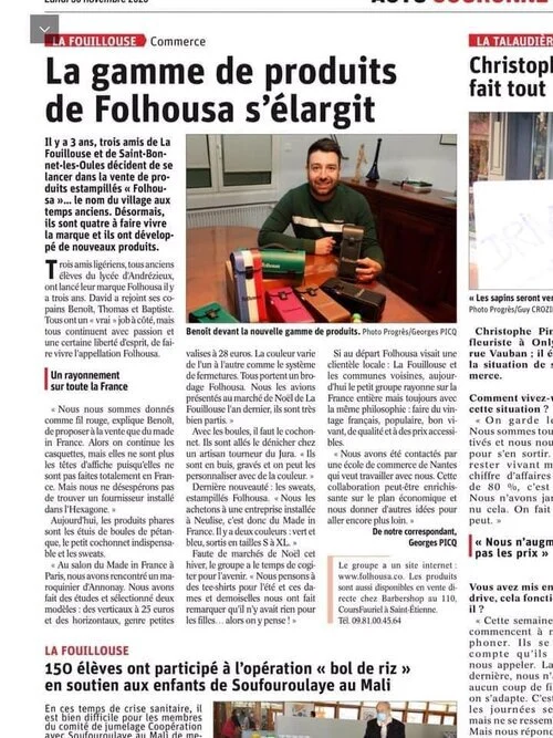 Article Folhousa sur Le Progrès de La Loire