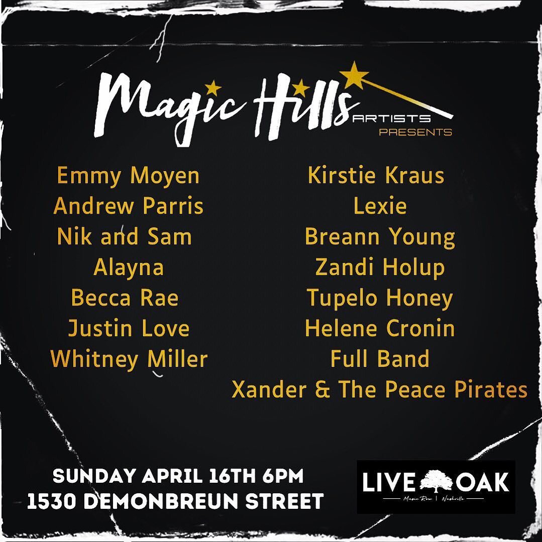 Great round tonight! Thanks to all who came out! Y&rsquo;all were an awesome crowd ✨Happy Weekend! @live_oak_nashville @magichillsartists 
.
.
.
.
.
.
.
.
.
.
.
.
.
.
.
#music#round#live#show#oak#nashville