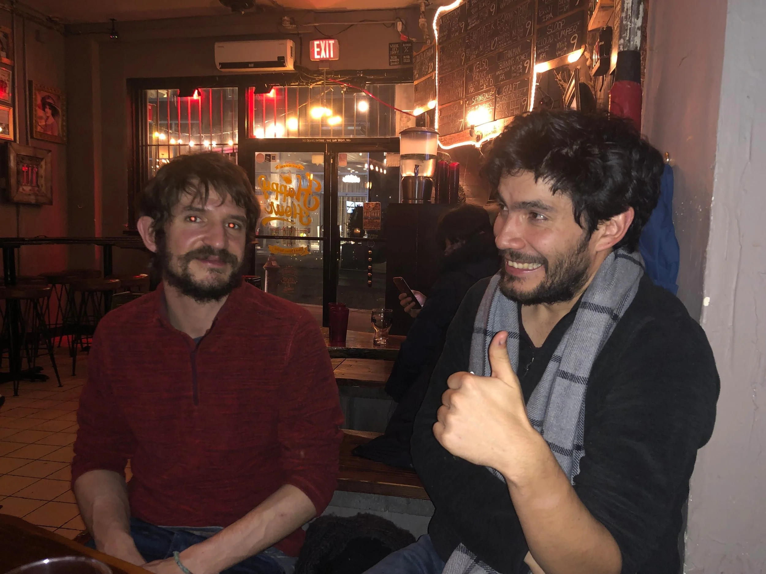 Grabbing some drinks at a LIC bar for Bre’s farewell.