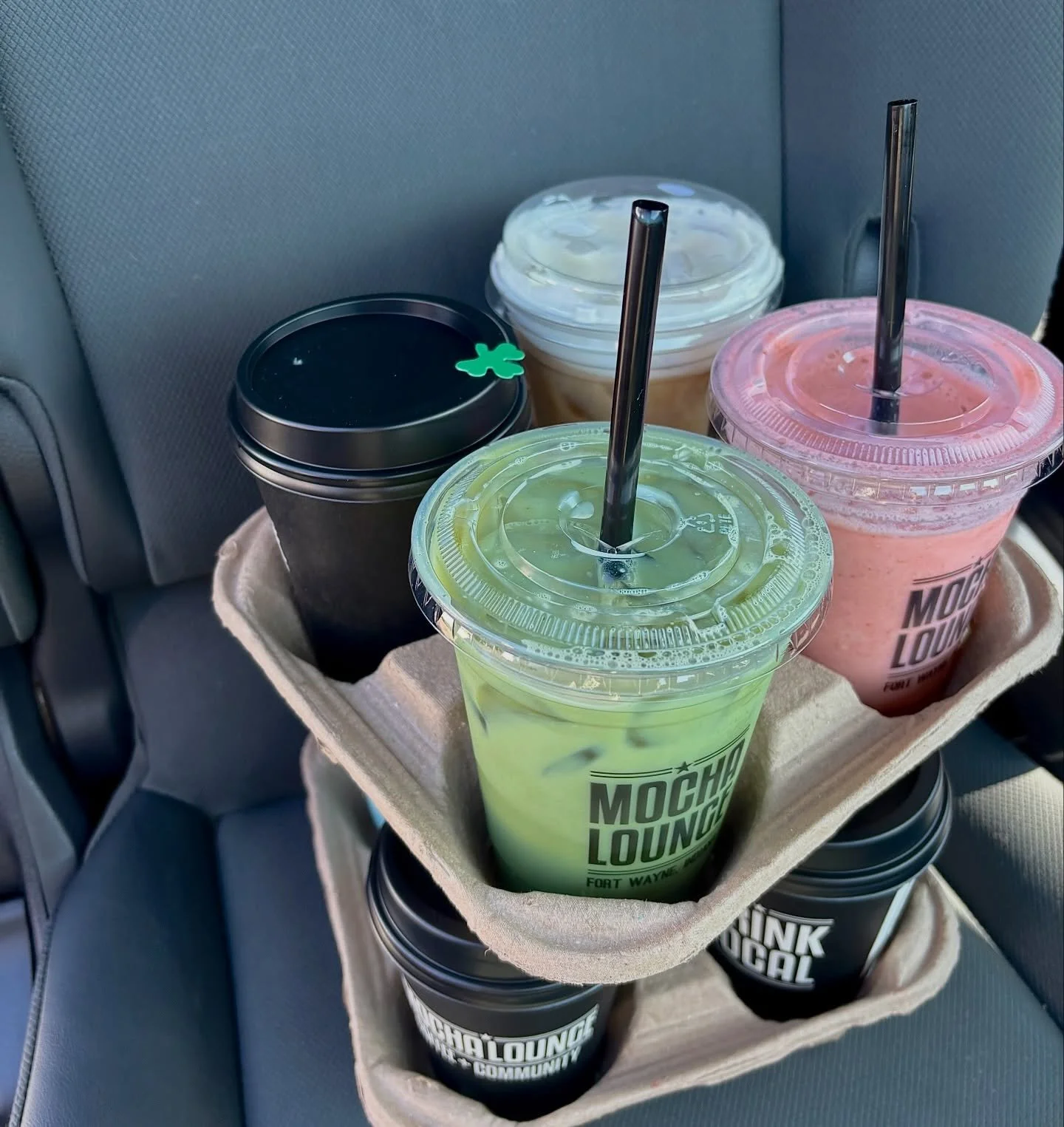 stopped for one drink left with eight&hellip; not complaining though ❤️👏⭐️🤭

#mochalounge #fortwayne #drinklocal #matcha