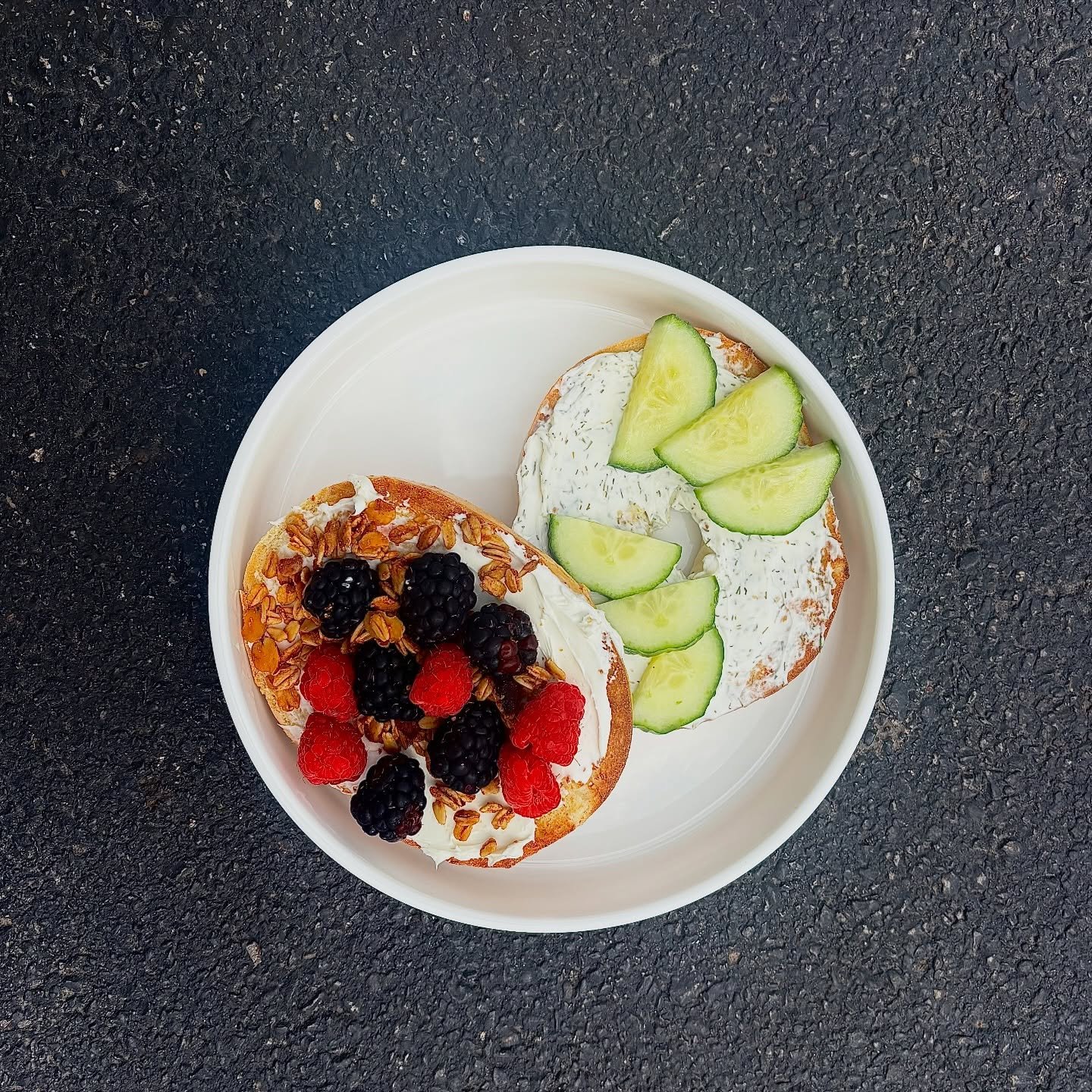 It&rsquo;s a new month which means new items on the brunch menu!!! The Berry Crunch bagel is a plan bagel topped with cream cheese, house-made granola, blackberries, and raspberries!! And the Sun-dried Dill &amp; Cucumber bagel is served on a sun-dri