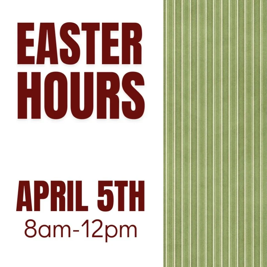 We will be open 8am-12pm on Easter Day! Have a great holiday weekend 🌸🌷🐰❤️
