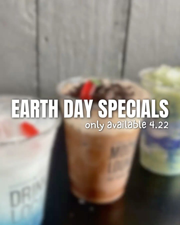 Earth Day specials for tomorrow!!! and only available tomorrow 🤭🤭🤭 This was probably the menu i&rsquo;ve had the most fun crafting up 🌎🤝
Here&rsquo;s the lineup: 
ocean breeze infuser: cotton candy with coconut milk topped with swedish fish 
dir