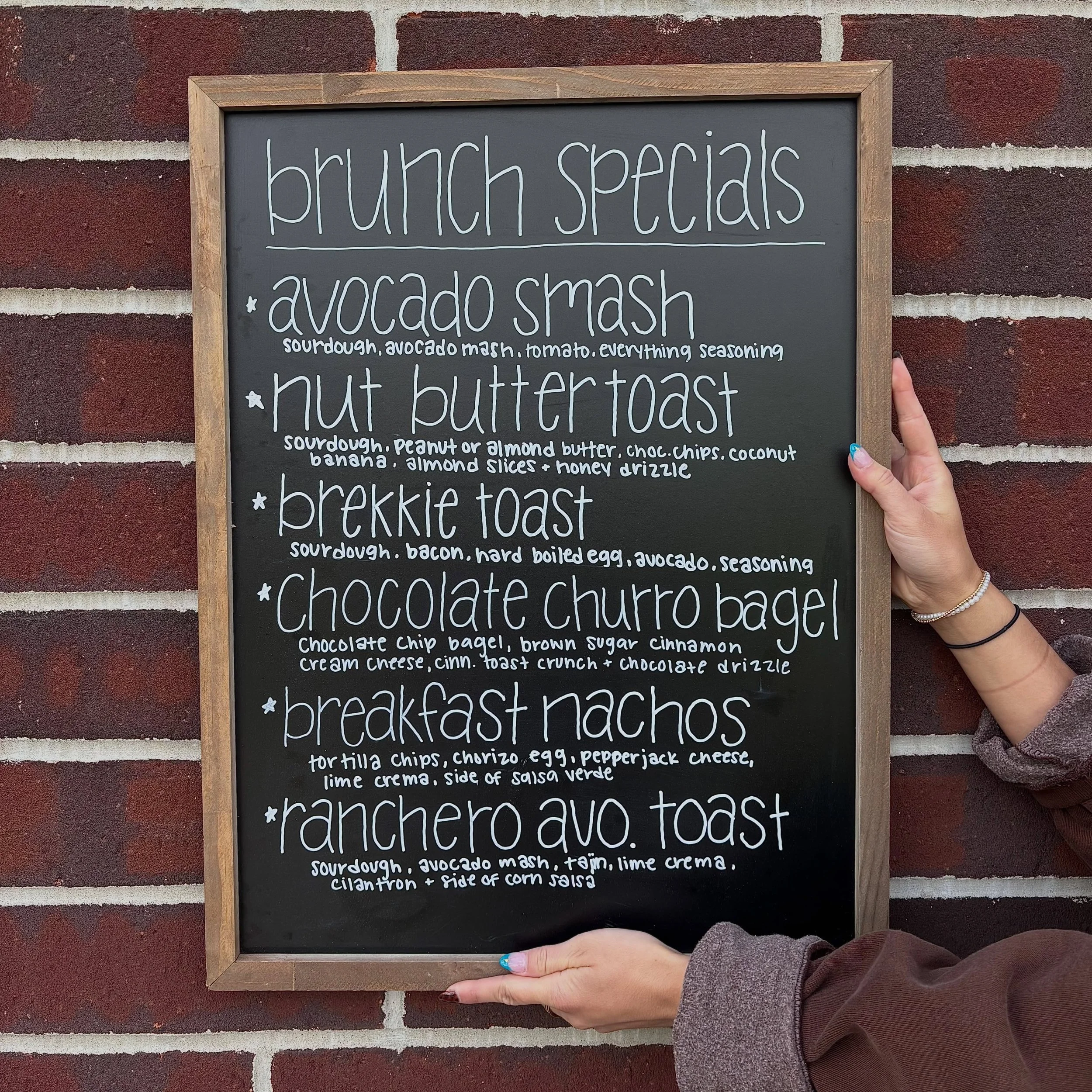 current brunch lineup! if you haven&rsquo;t tried the ranchero avocado toast yet you MUST and ASAP it won&rsquo;t be here much longer 🤭😏