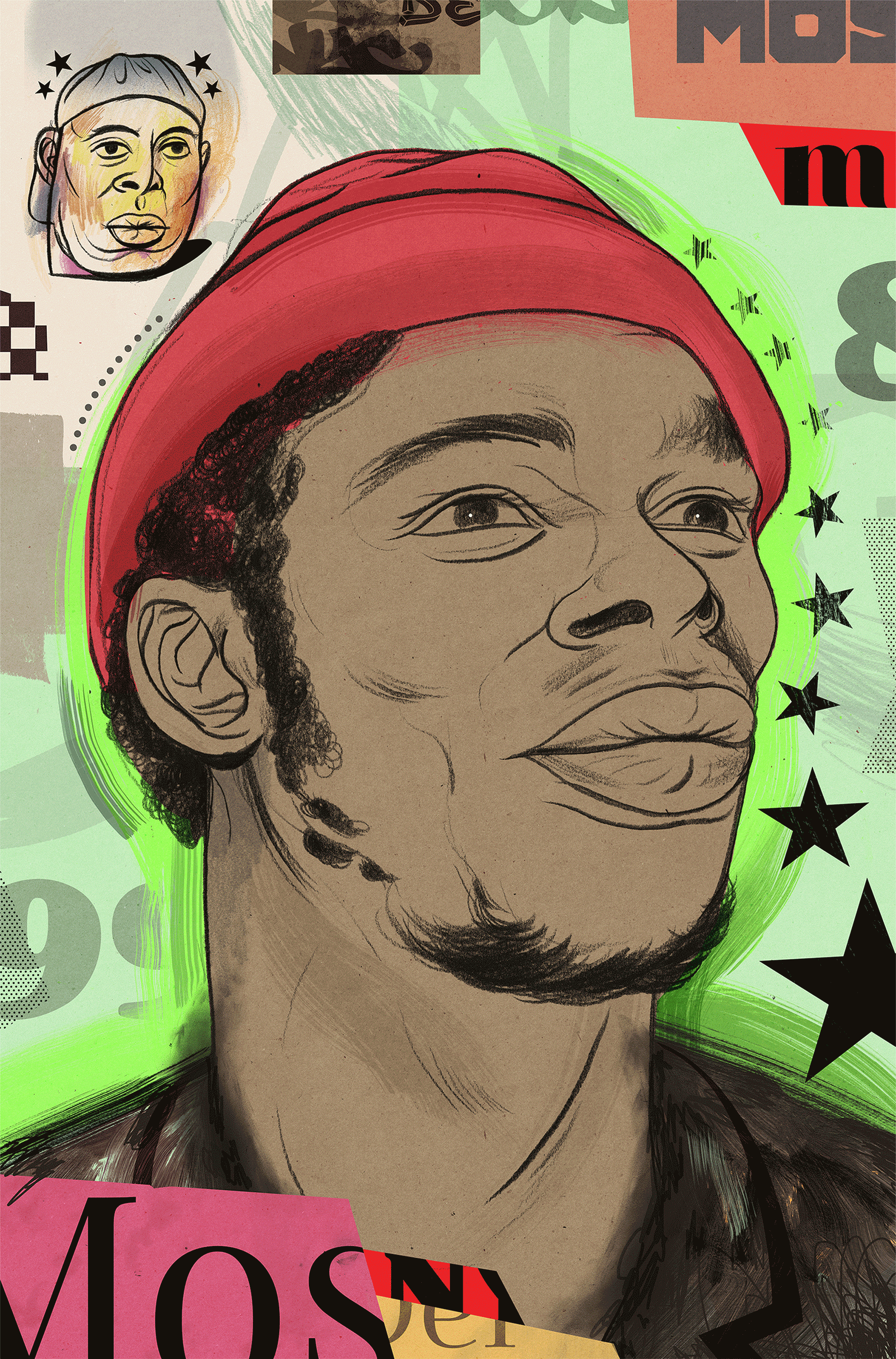 (1) Mos Def (2) Sticky Fingaz (3) DJ Scratch Portraitures A series themed around 90s hip hop in Brooklyn