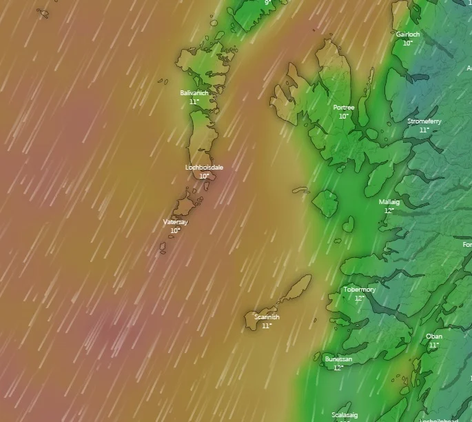 It looks a bit Breezy out west, think we will stay inshore on the 12th!