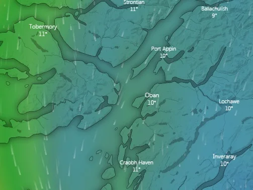 The noon weather check for 13 June looks a bit more positive, might even get the sails up!