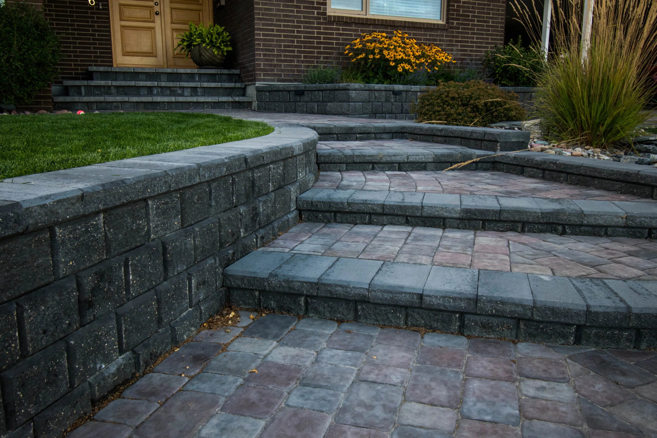fix sunken paving stone before it creates ice in winter.