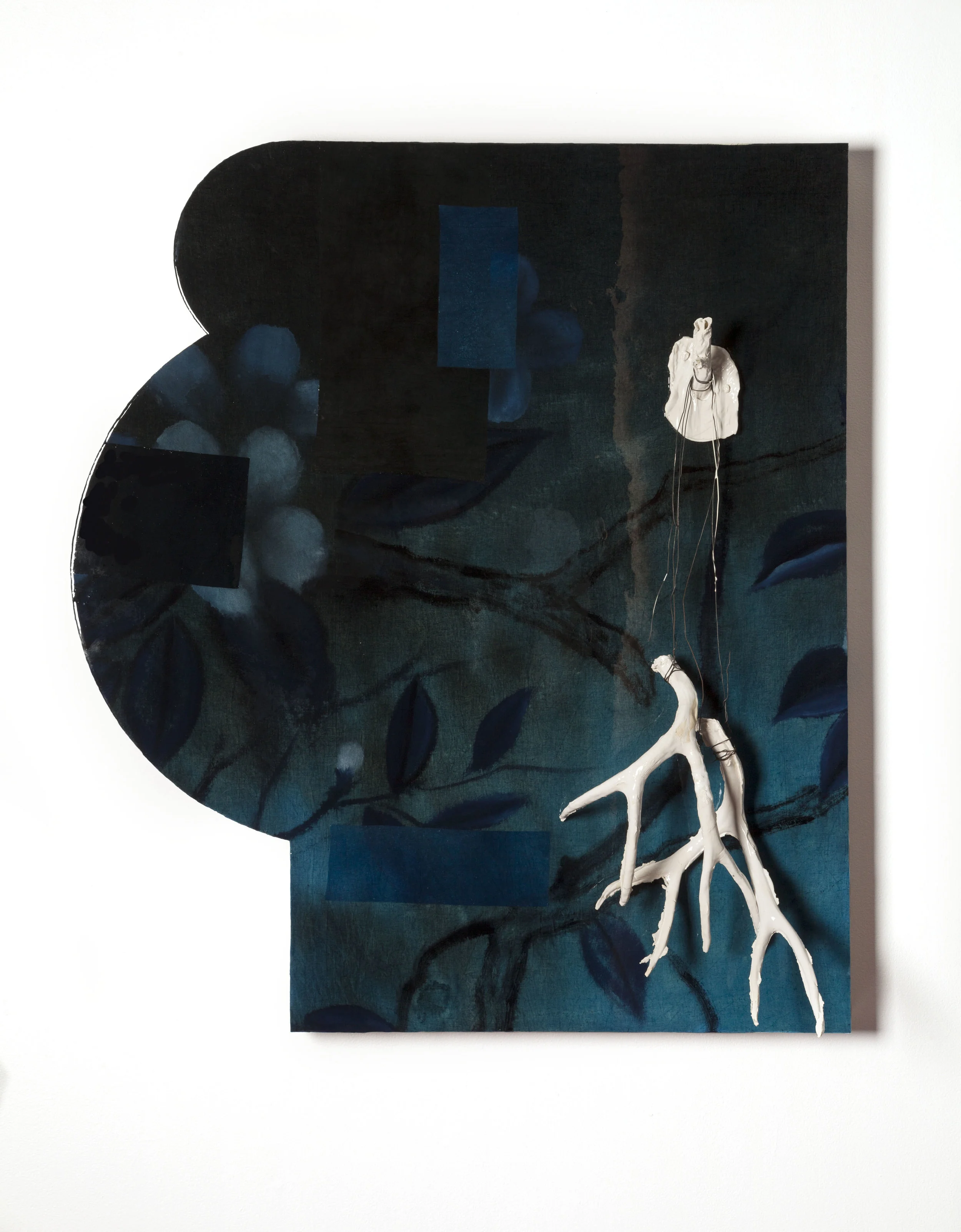 Selendang Shandy , 2018, glazed ceramic and mixed media, 48"x42"x11"
