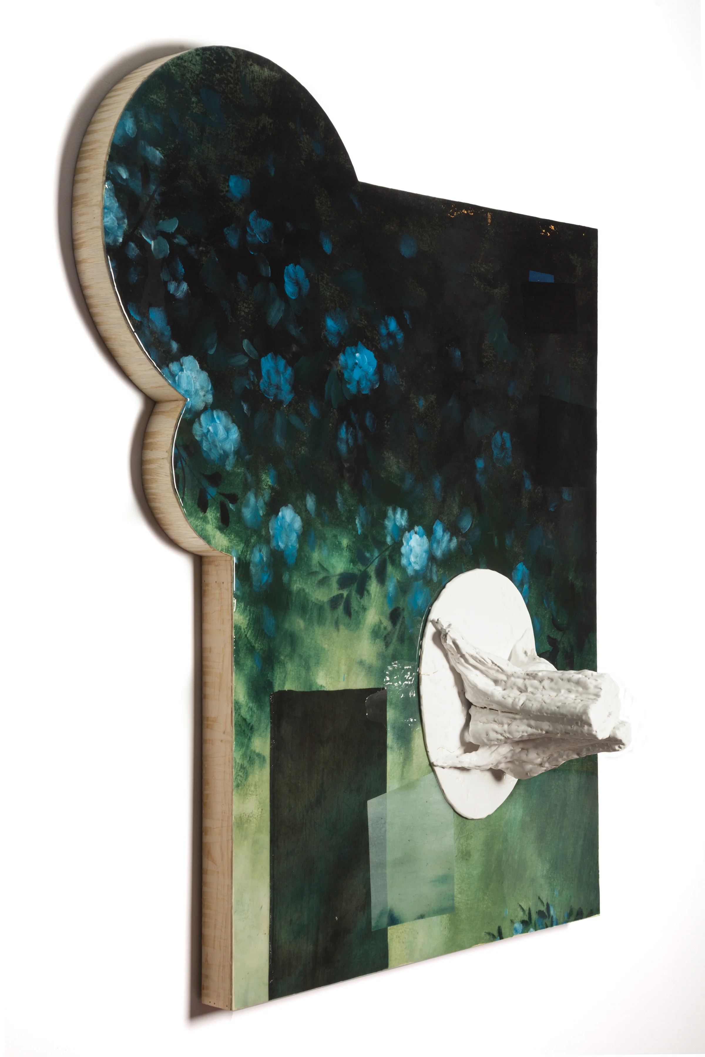 Flyash Jagerbomb , 2018, glazed ceramic and mixed media, 71"x57"x17"