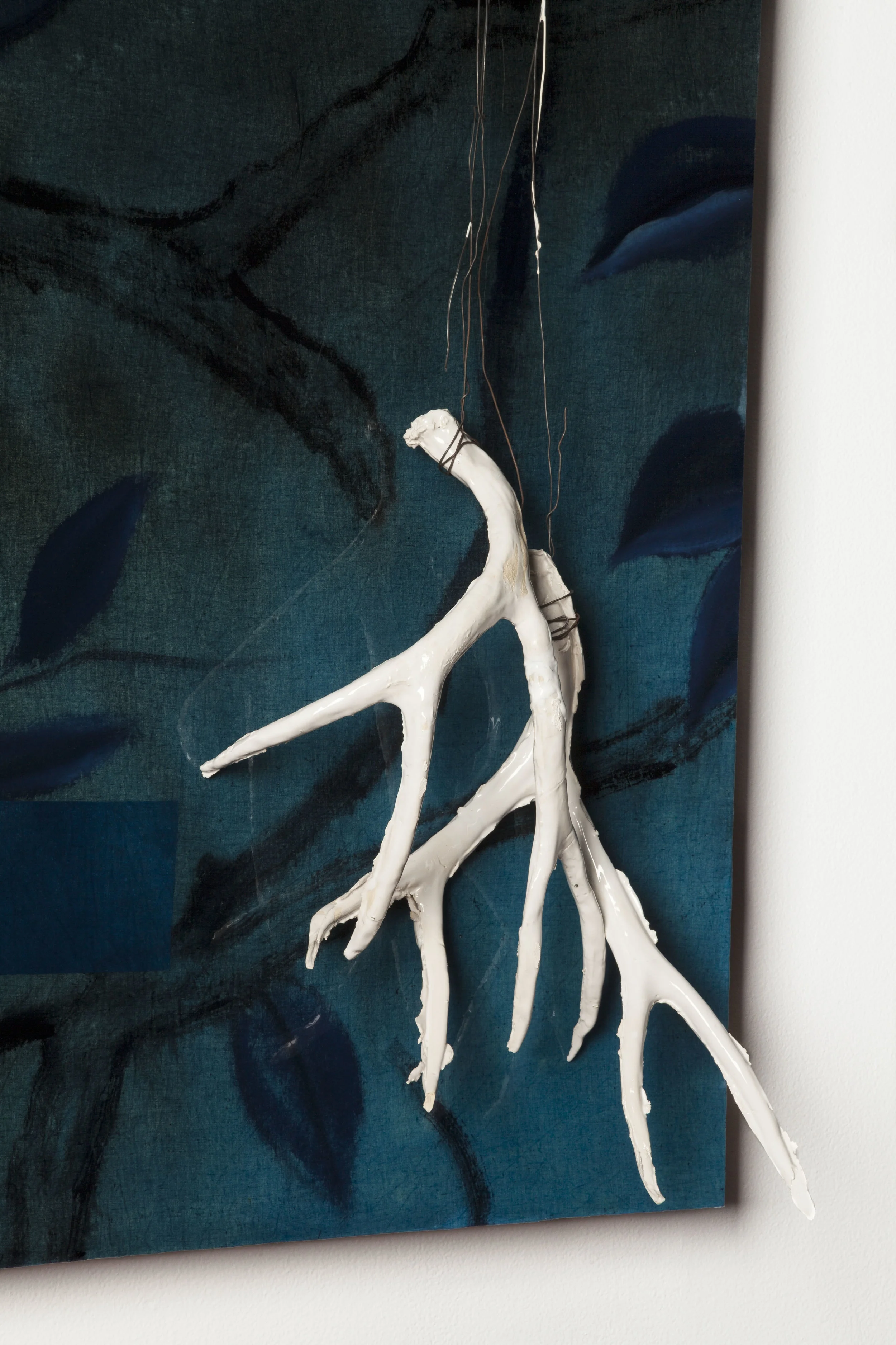 Selendang Shandy , 2018, glazed ceramic and mixed media, 48"x42"x11"