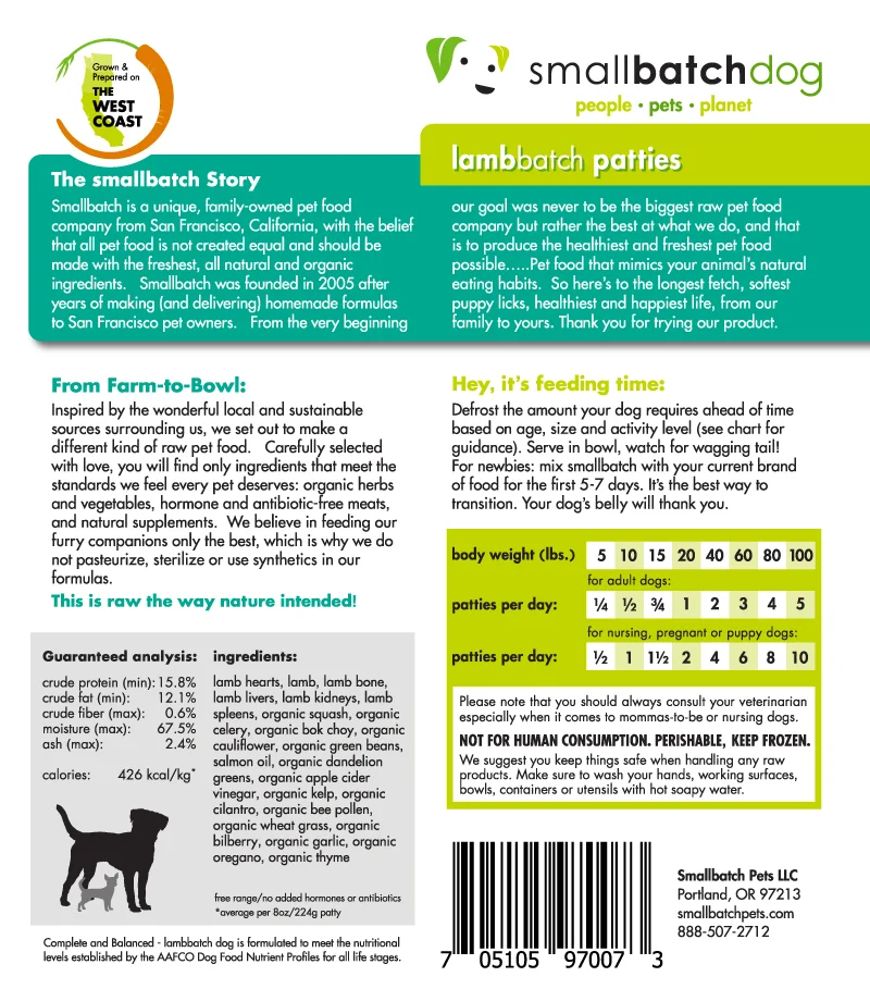Lamb Batch — Smallbatch Dog & Cat Food