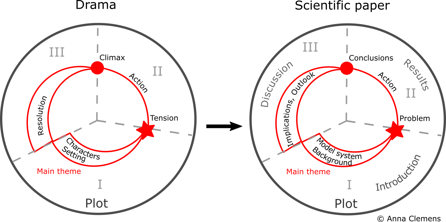Story-telling in a scientific paper