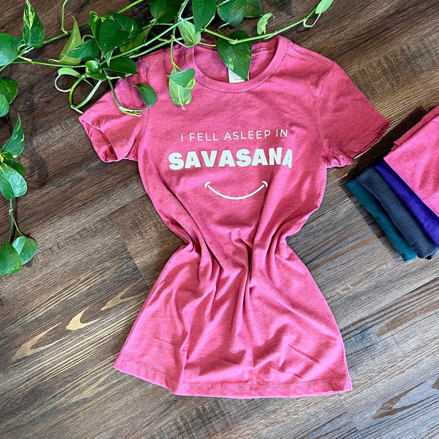 It happens ;)
&quot;I Fell Asleep In Savasana&quot; T-Shirts in Prop Shop✨

Enhance your t-shirt collection with this lightweight, comfortable, soft tri-blend fabric T, featuring the phrase 'I Fell Asleep in Savasana' on the front. Complete with a sm