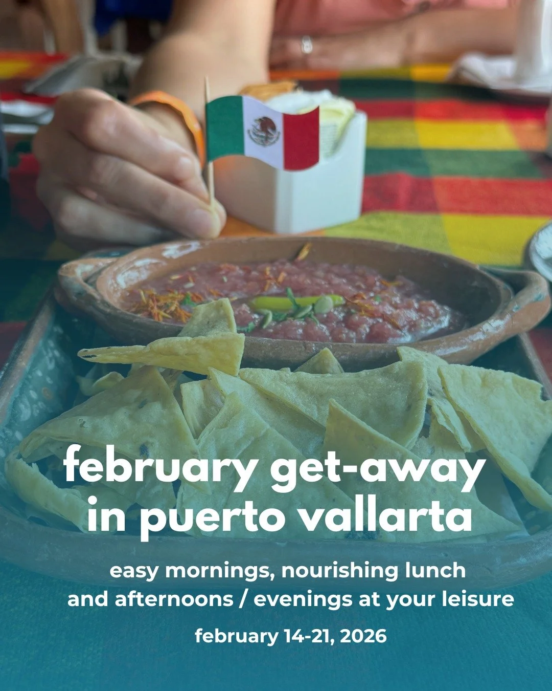 February Get-Away in Puerto Vallarta✨
👫Bring your other, bring your pals, bring your book. We&rsquo;ll take care of the rest (+relaxation).

☀8 days, 7 nights in the heart of Puerto Vallarta with easy mornings, nourishing lunch and afternoons / even
