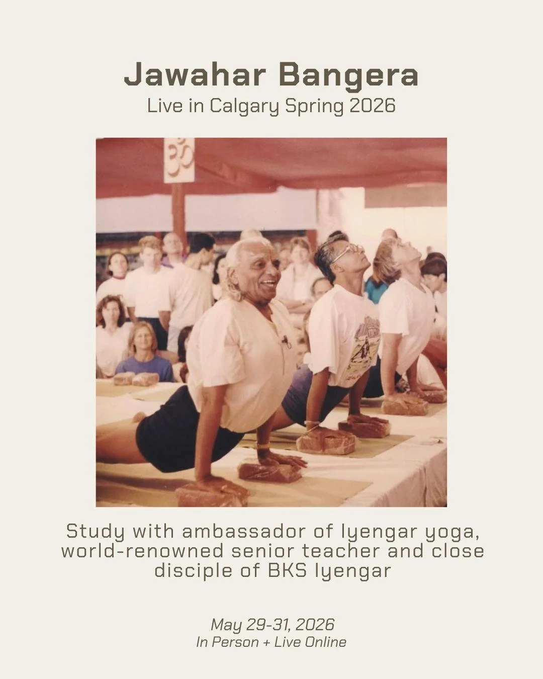 Jawahar Bangera Live in Calgary Spring 2026

A rare opportunity to study with an expert teacher who has masterful insights into practice techniques and its principles. Jawahar will explore how the practice touches the various layers of a human being 