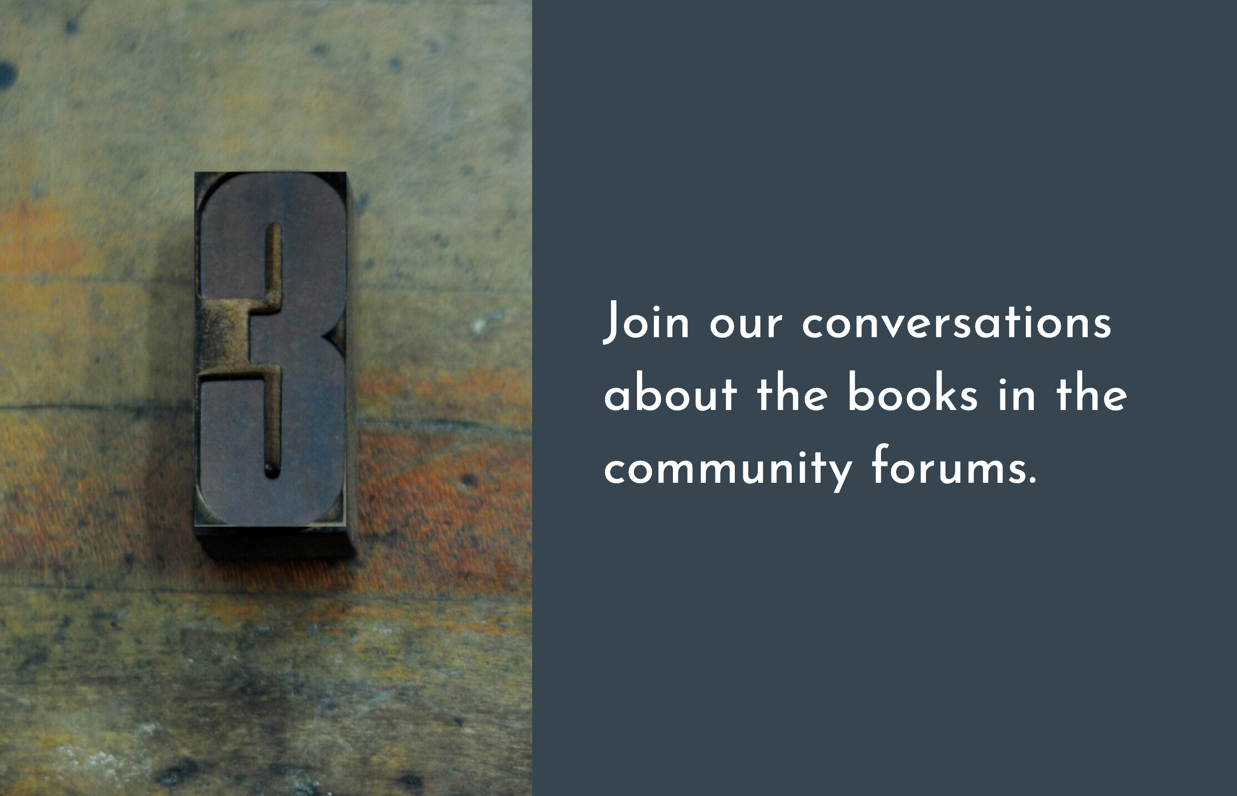  Join our conversations about the books in the community forums. 