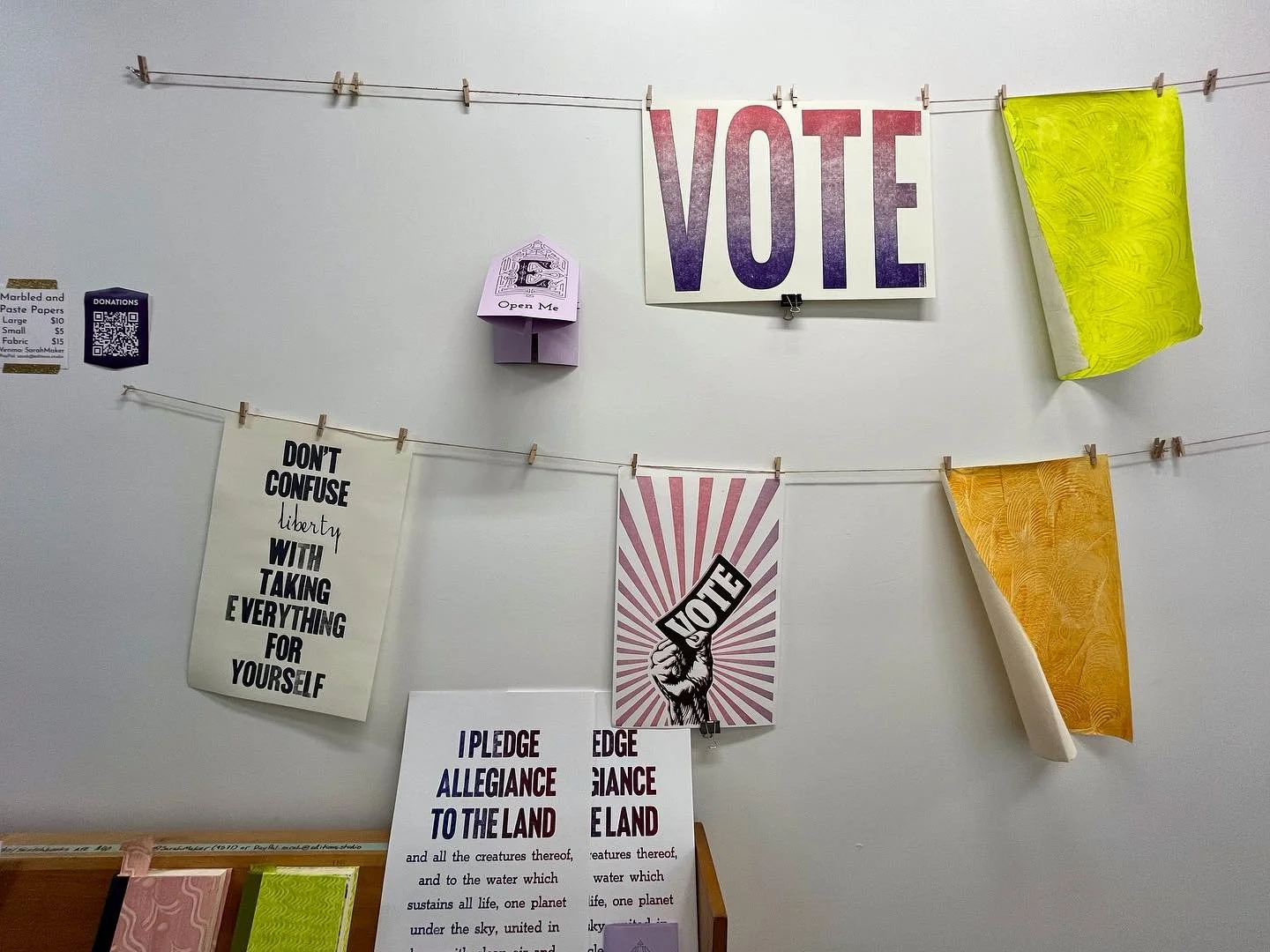 Our little hallway means a lot to us- come see it for yourself sometime!

#bookarts #seattlebookarts #communityartspace #bookartscollective #vote #bookbinding #socialjusticeart #booksbooksbooks #printmaking #letterpress #letterpressseattle