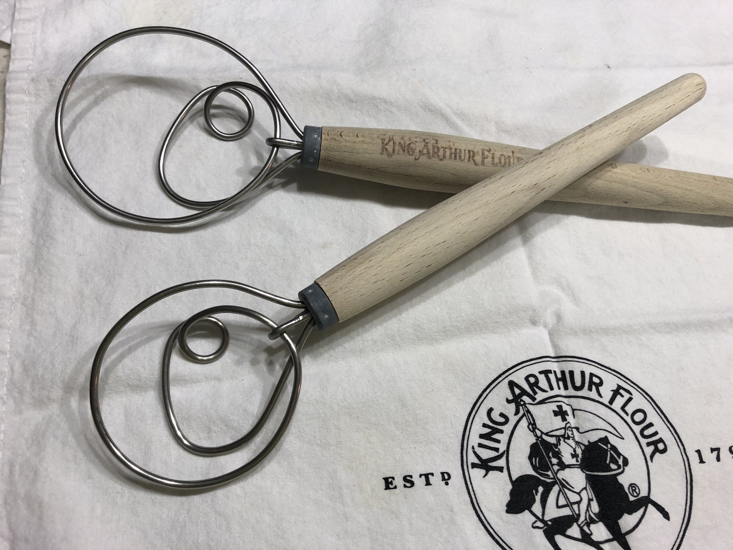 My dough whisks. I am very attached to them. I use them to make bread, cakes and mashed potatoes. 