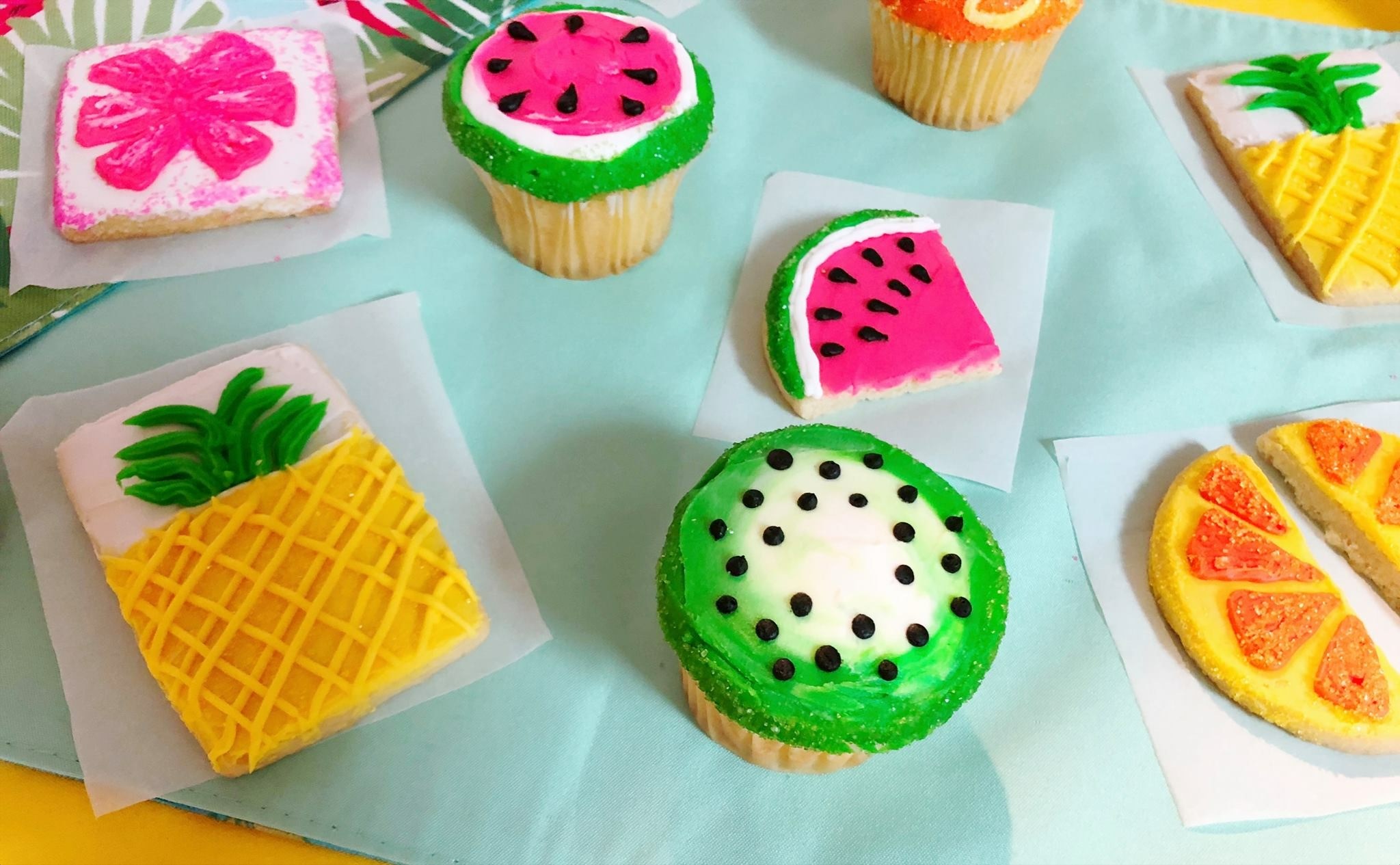 Cupcakes and cookies decorated in class will be similar to picture.