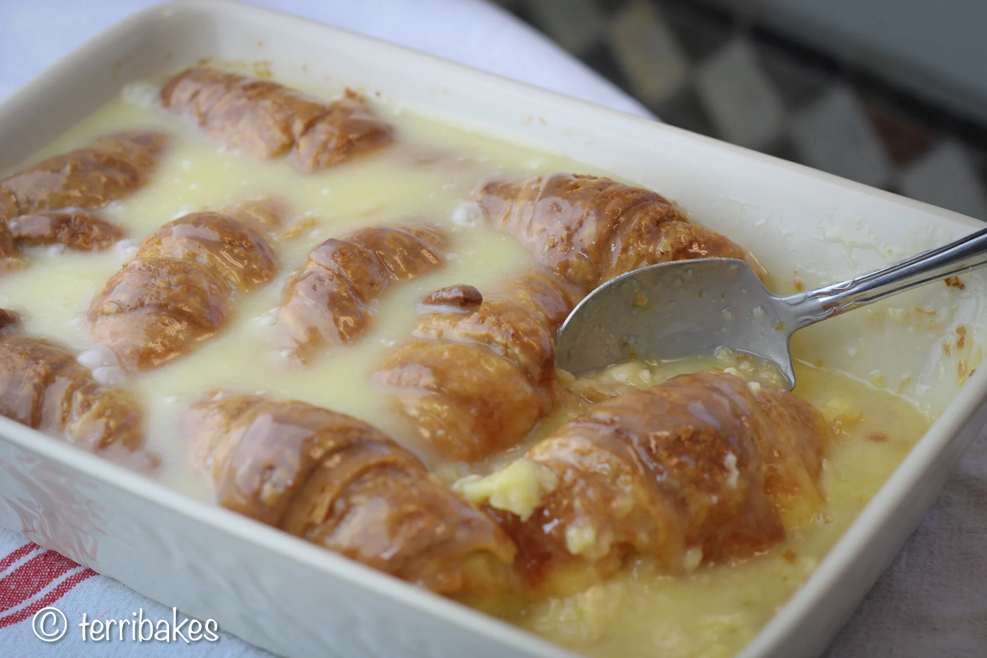 White Chocolate Bread Pudding 