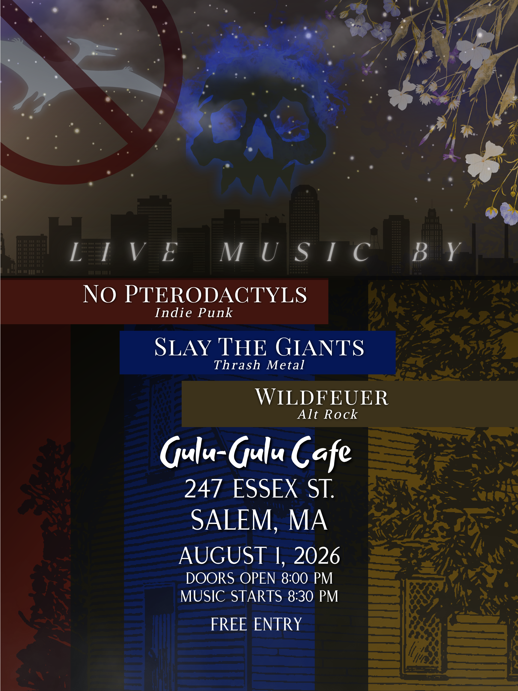 NO PTERODACTYLS w/ WILDFEUER AND SLAY THE GIANTS - FREE LIVE MUSIC