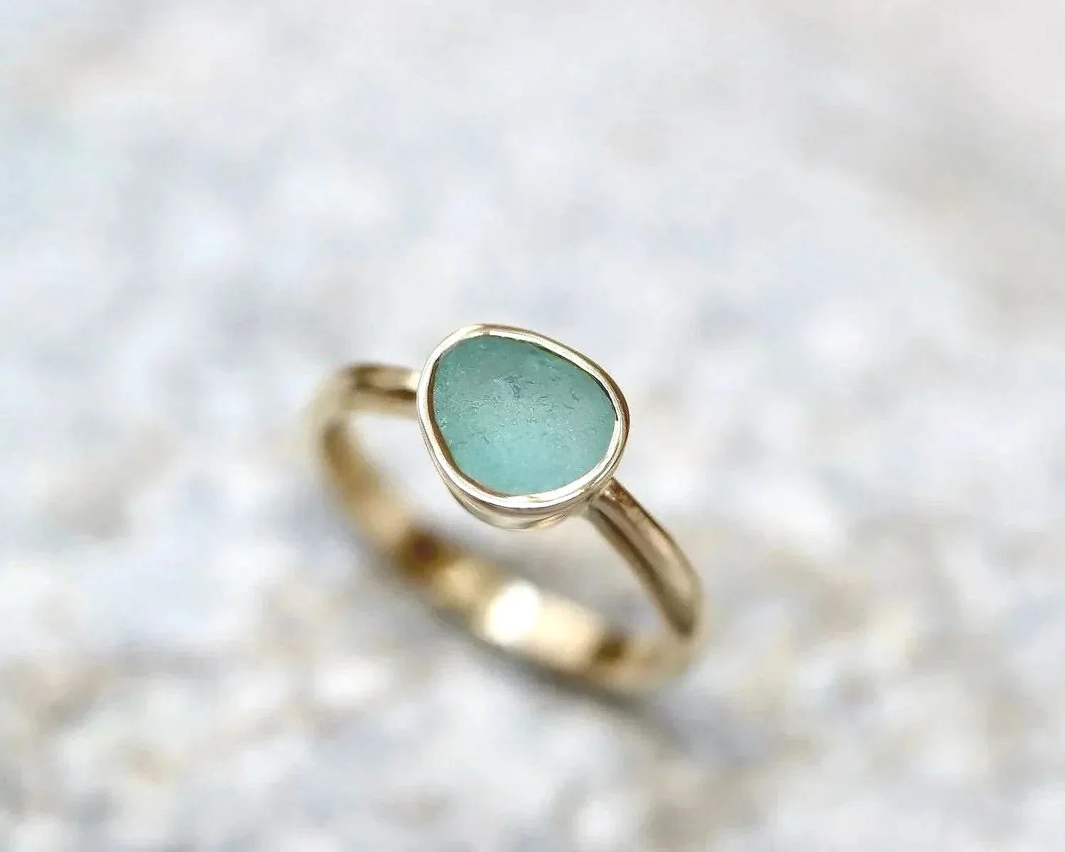 The Sulis Sea Glass ring (2mm band)