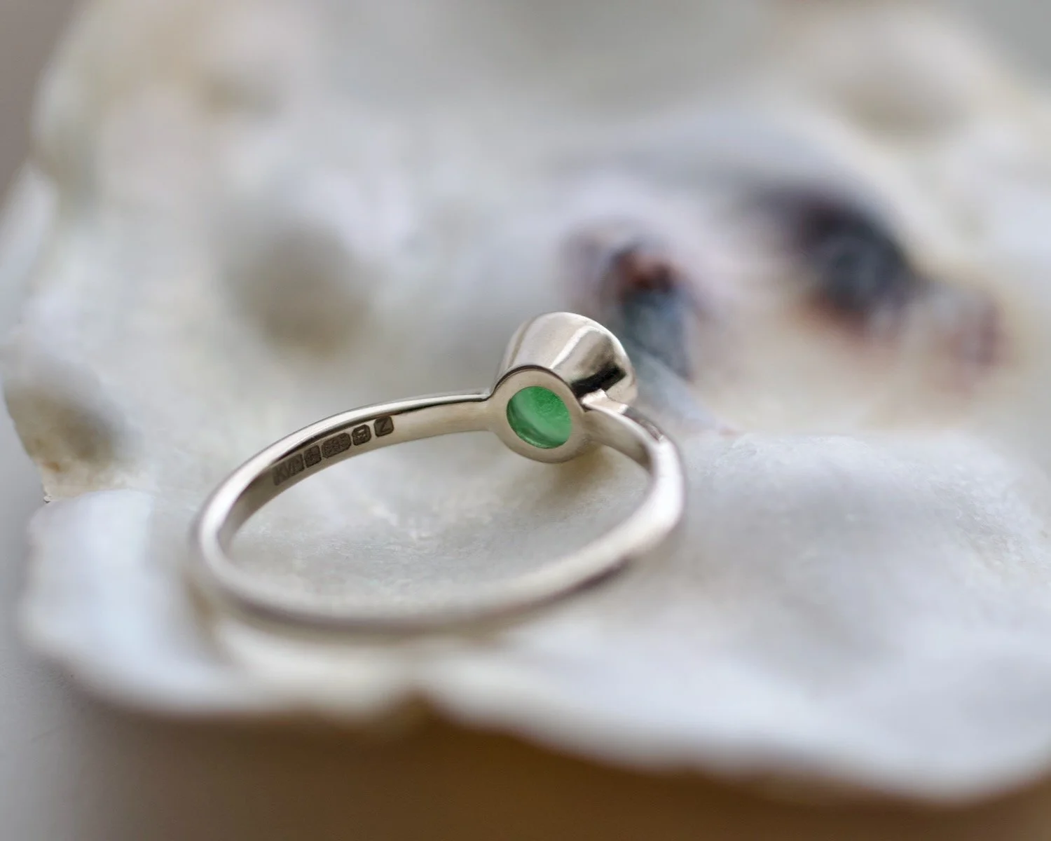 Rosen Green Sea Glass Engagement Ring by Glasswing Jewellery.jpeg