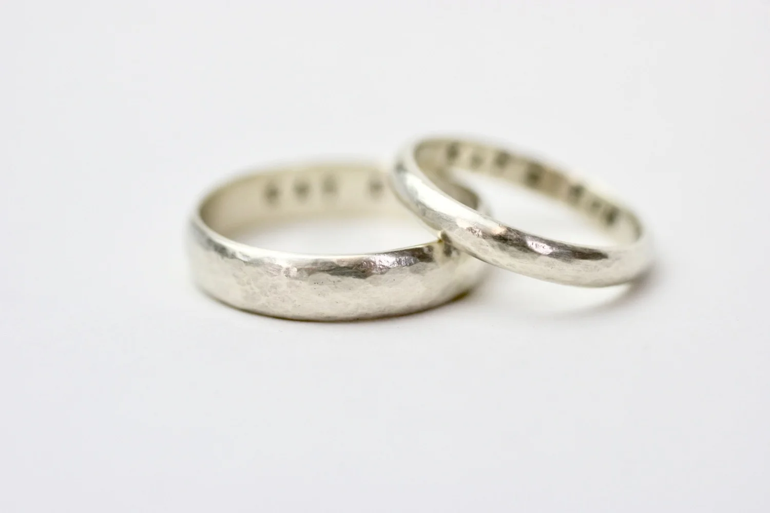 9ct white gold stamped ring set